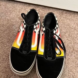 Flame design vans shoes